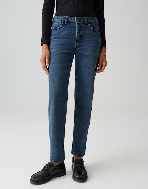 Opus Elma Clever jeans regular-straight fit dames - Blue Denim - L30