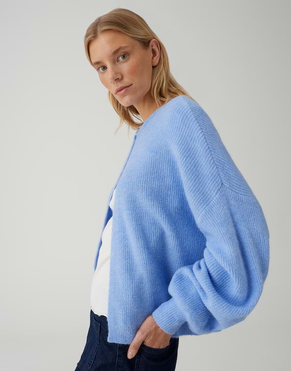 Opus Deriana vest gebreid dames lichtblauw