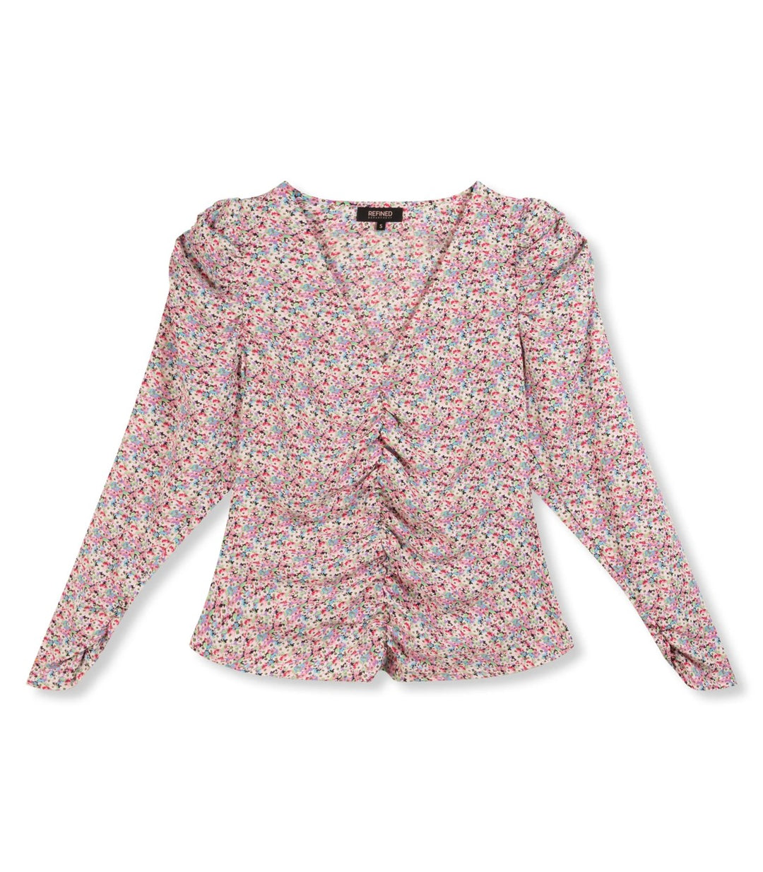 Refined department R22039553 Isa top l/m dames roze dessin