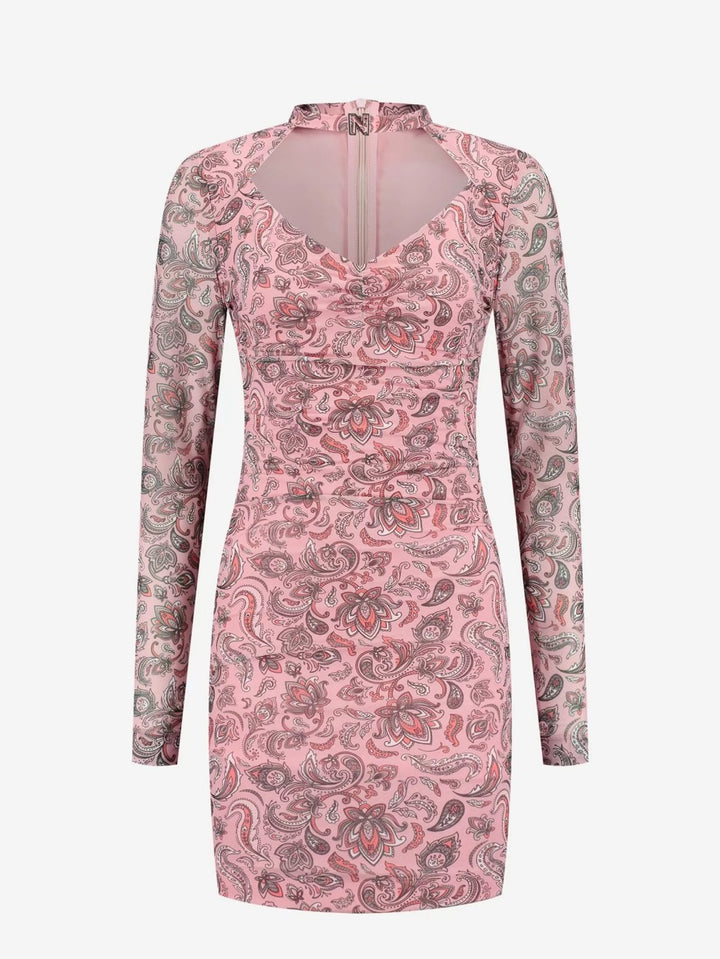 Nikkie N 5-838 2402 jurk kort dames – roze dessin