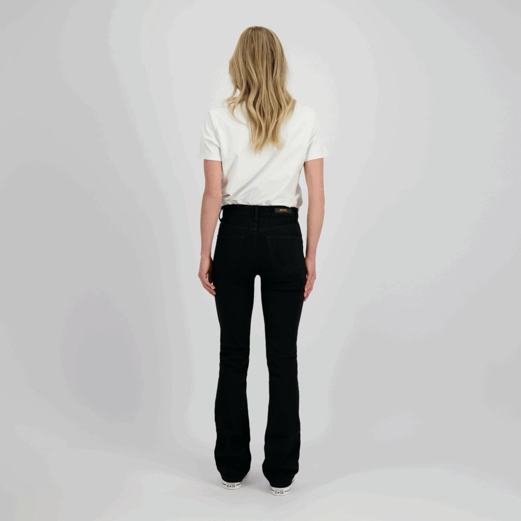raizzed bootcut flare fit jeans zwart denim – dames - Black Denim - L32