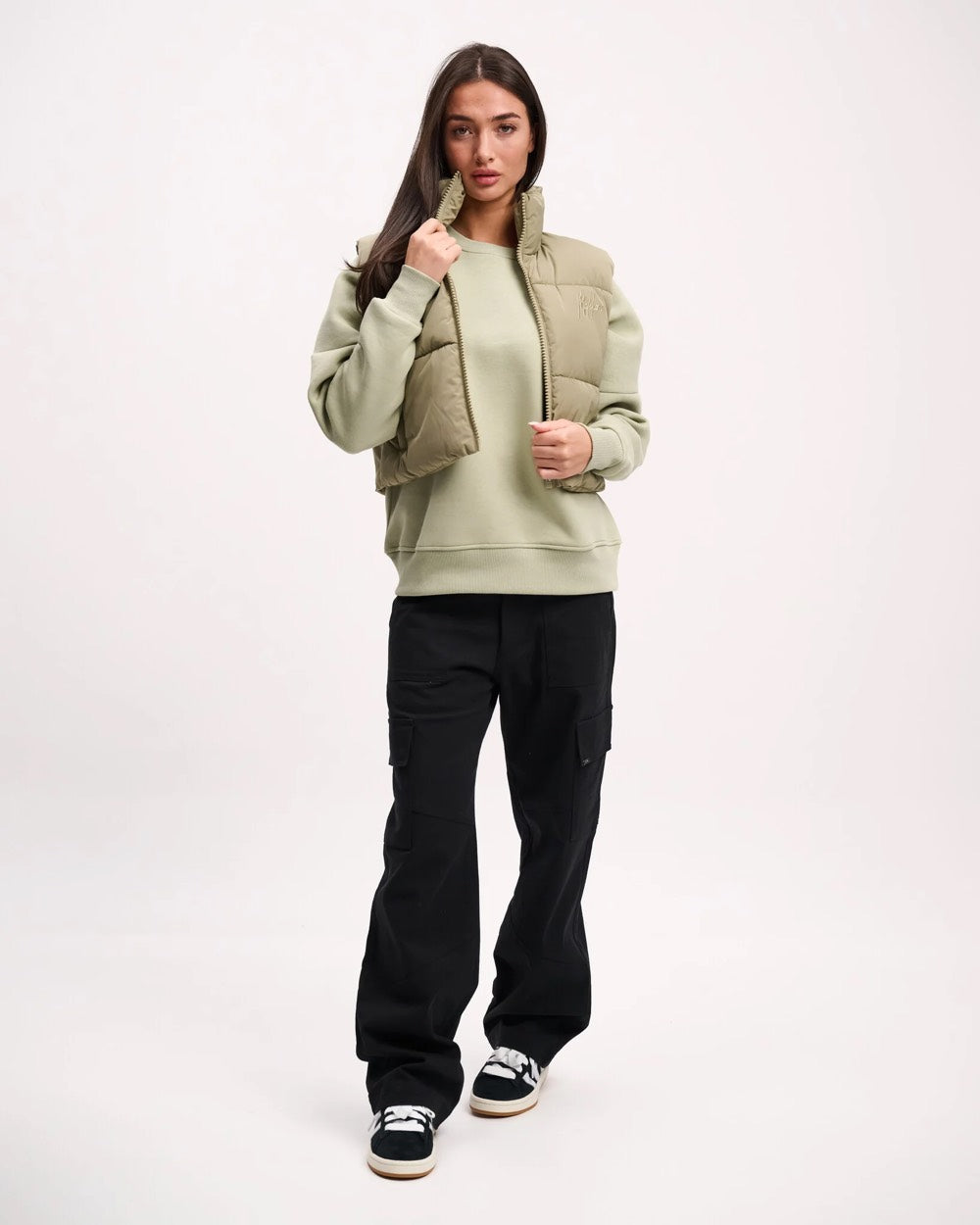 Malelions Women MD1-SS24-13 bodywarmer olijf
