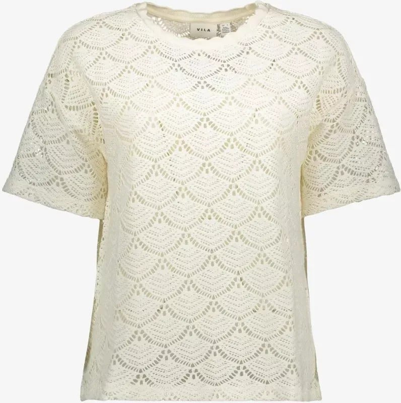 Vila 14115039 Bambena top ecru – dames