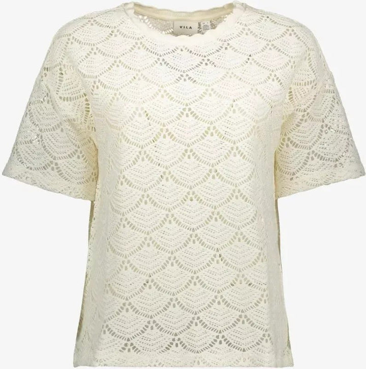 Vila 14115039 Bambena top k/m dames ecru