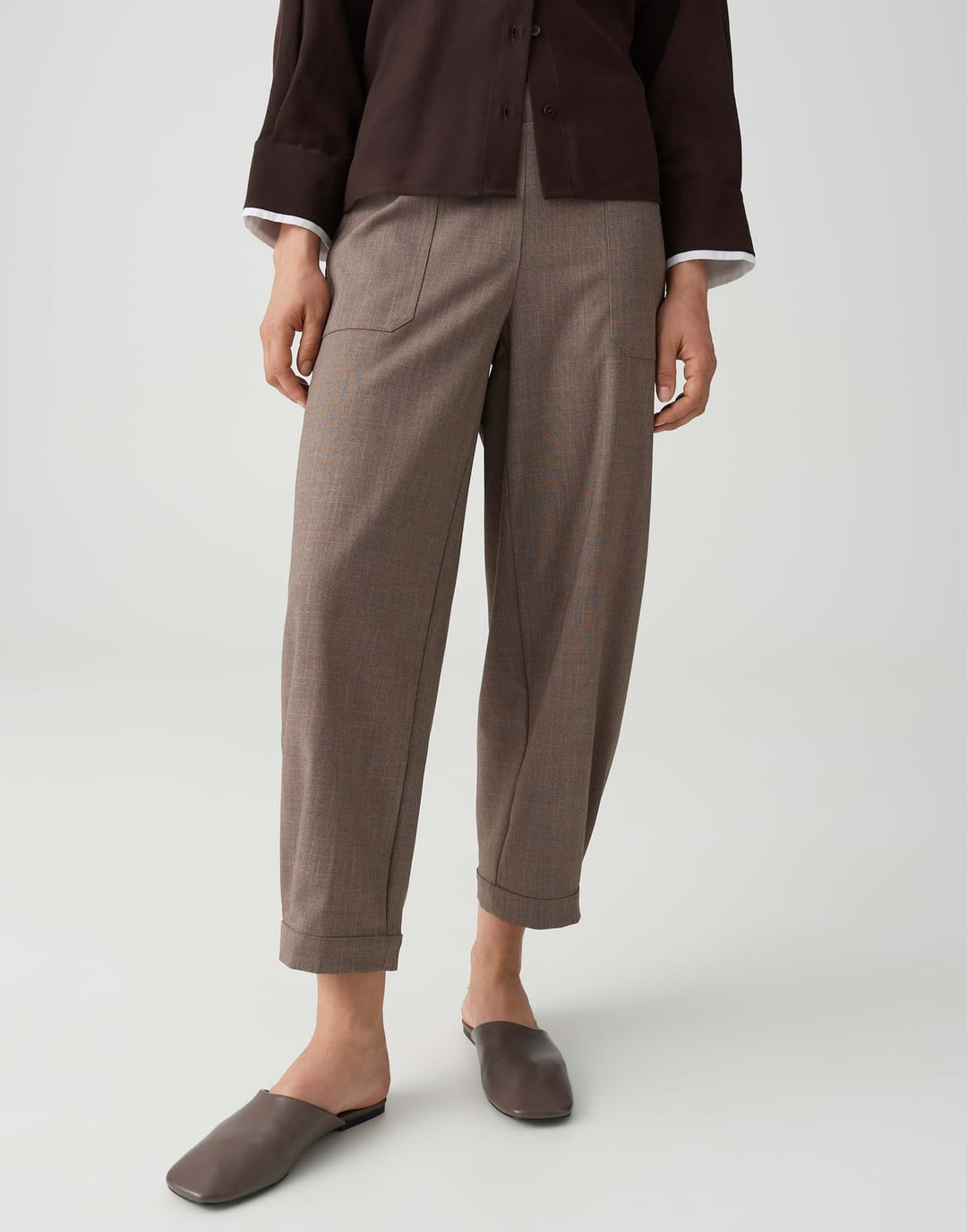 Opus lange broek dames zand – trendy en comfortabel