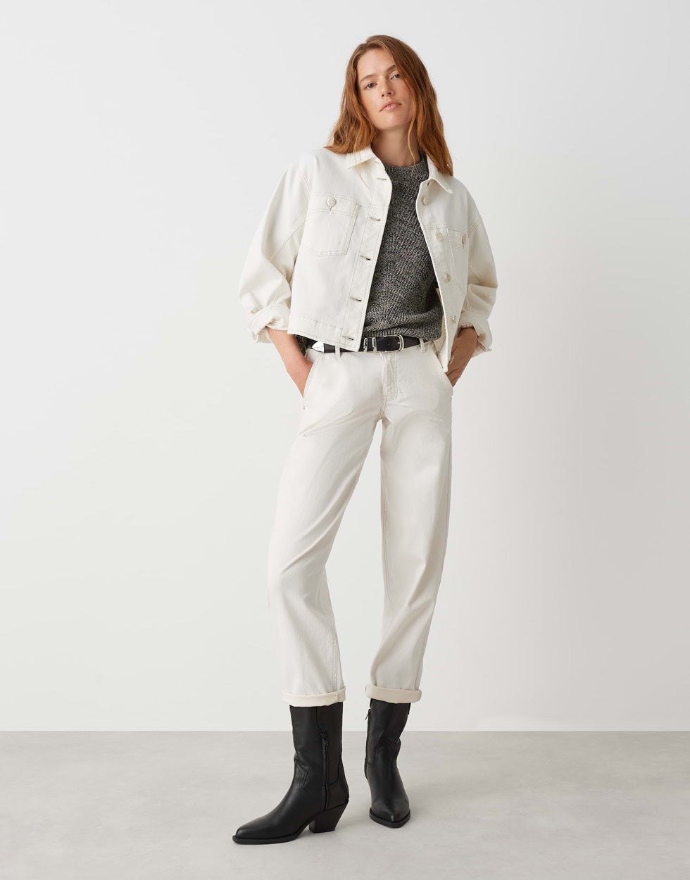 Opus Hodeo 10390010311339 jack denim dames - Off-white