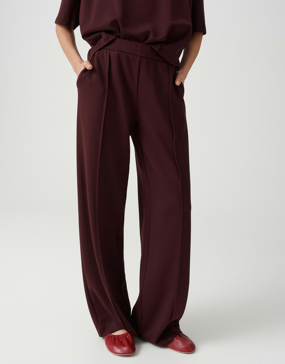 Opus Melane chill bordeaux – lange broek dames
