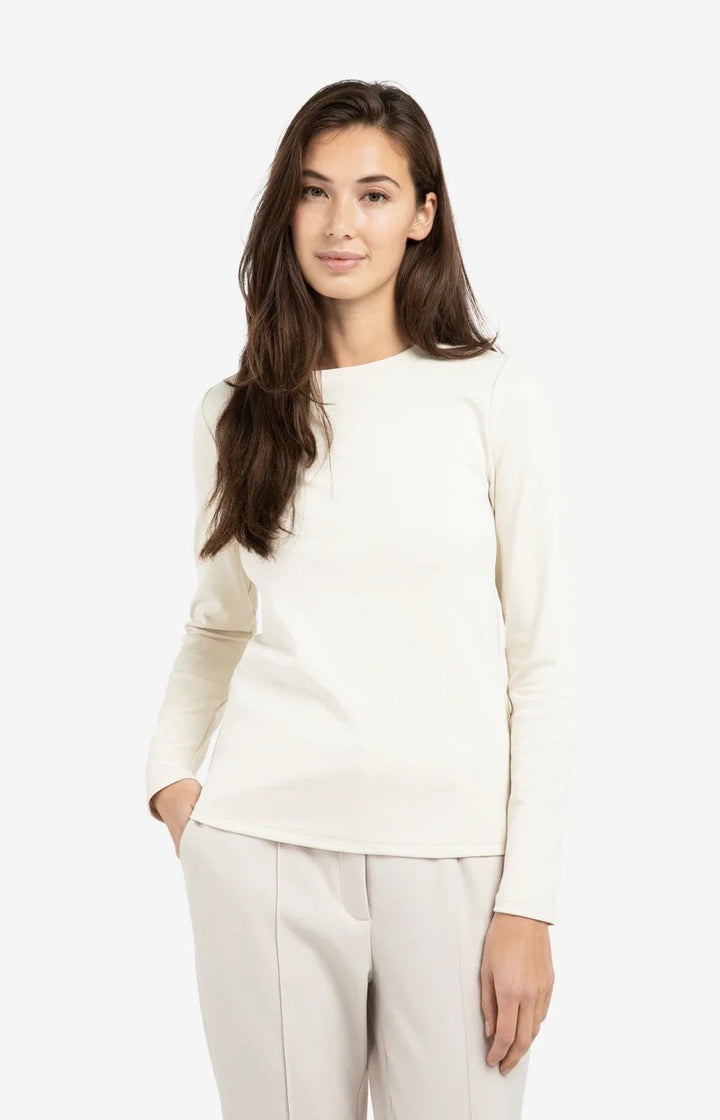 YAYA Women 01-719040-601 t-shirt l/m beige