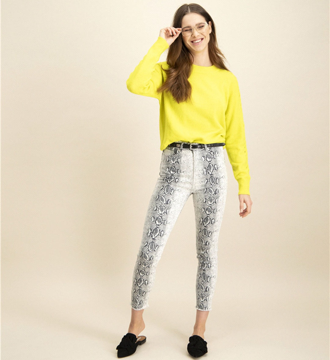 Elvira Casuals E2 26-064 Abby lange broek dames zwart dessin