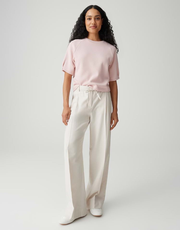 Opus Meeri Coastal lange broek ecru – dames