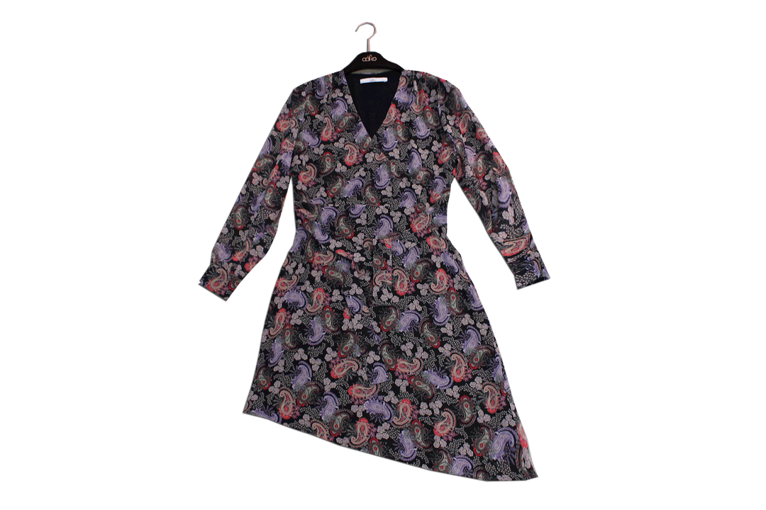 Aaiko Penrose pes 523 jurk midi dames zwart dessin