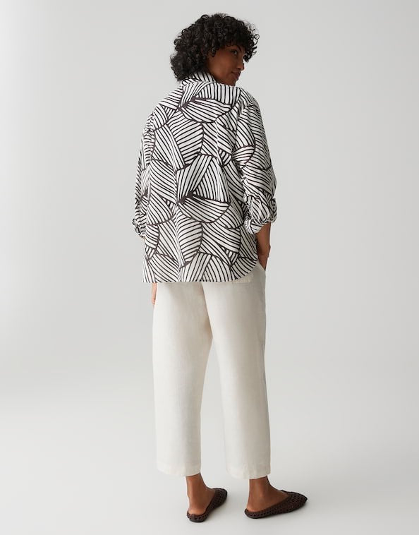 Opus Felora bota 10575214256106 blouse l/m bruin dessin