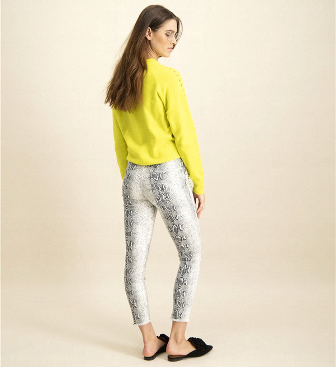 Elvira Casuals E2 26-064 Abby lange broek dames zwart dessin