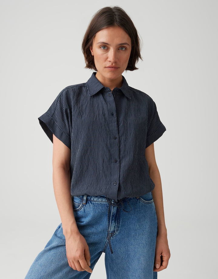 Opus blouse k/m dames blauw dessin – Flaneta 10597214336451