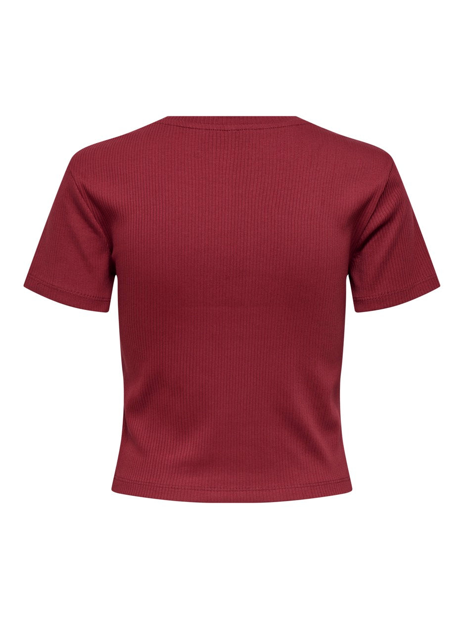 Only Vela t-shirt bordeaux – dames
