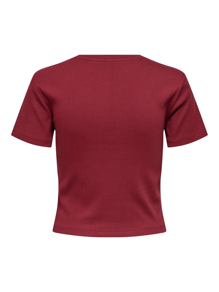 Only Vela t-shirt bordeaux – dames