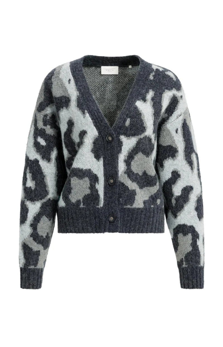 YAYA Women 01-010182-610 vest gebreid dames grijs dessin