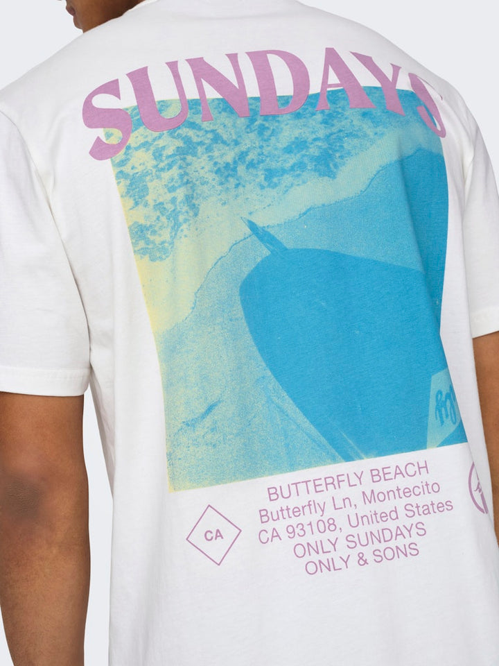 ONLY & SONS t-shirt k/m heren off-white – Skye
