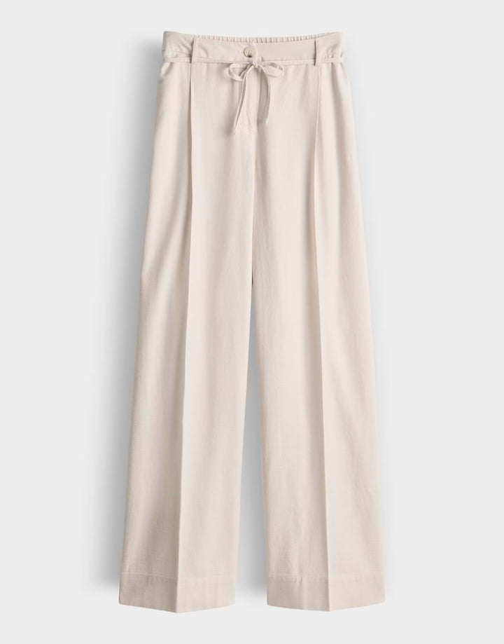 Opus Meeri Coastal lange broek ecru – dames