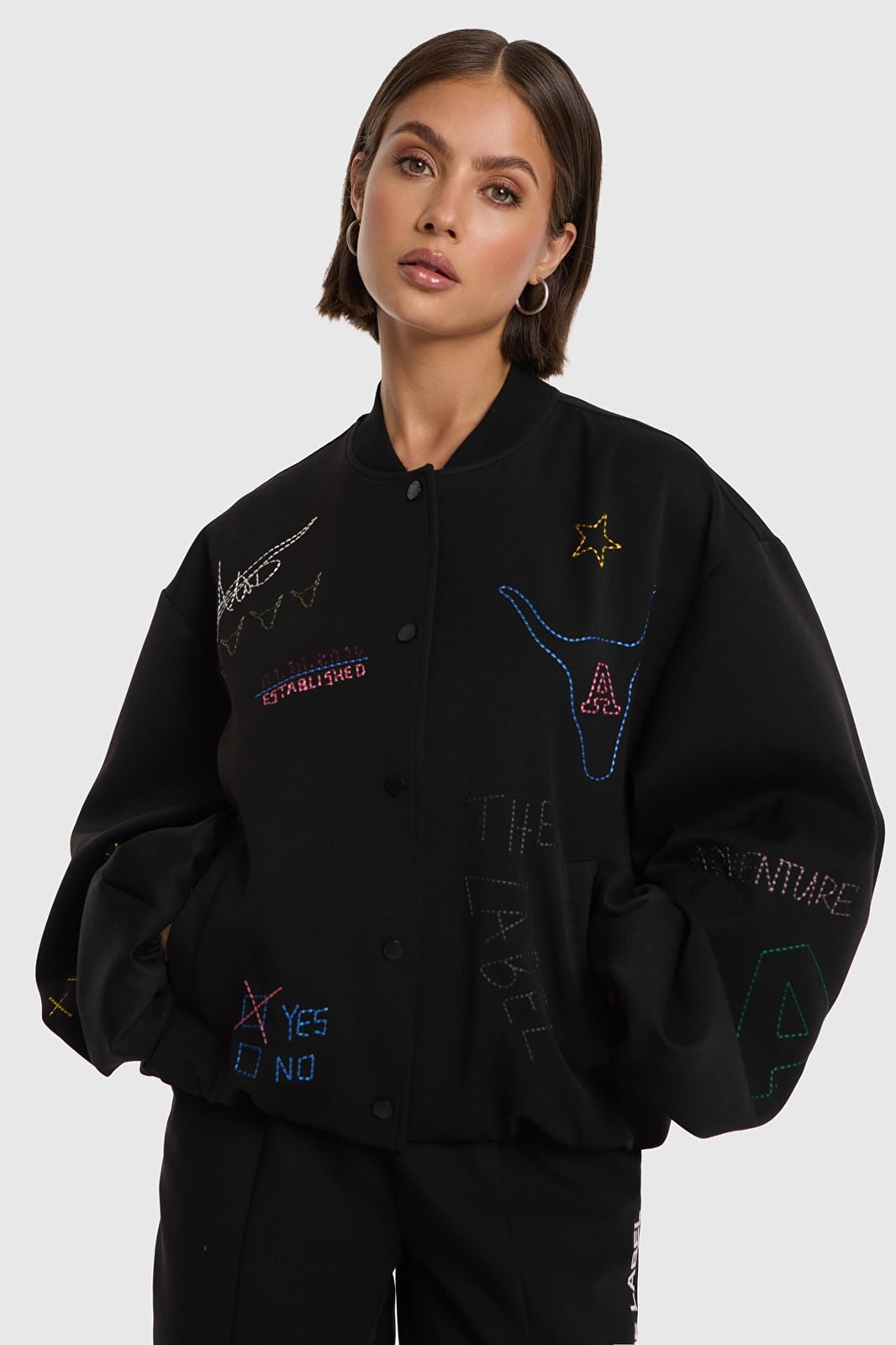 Alix the label 2609417866 jack dames zwart