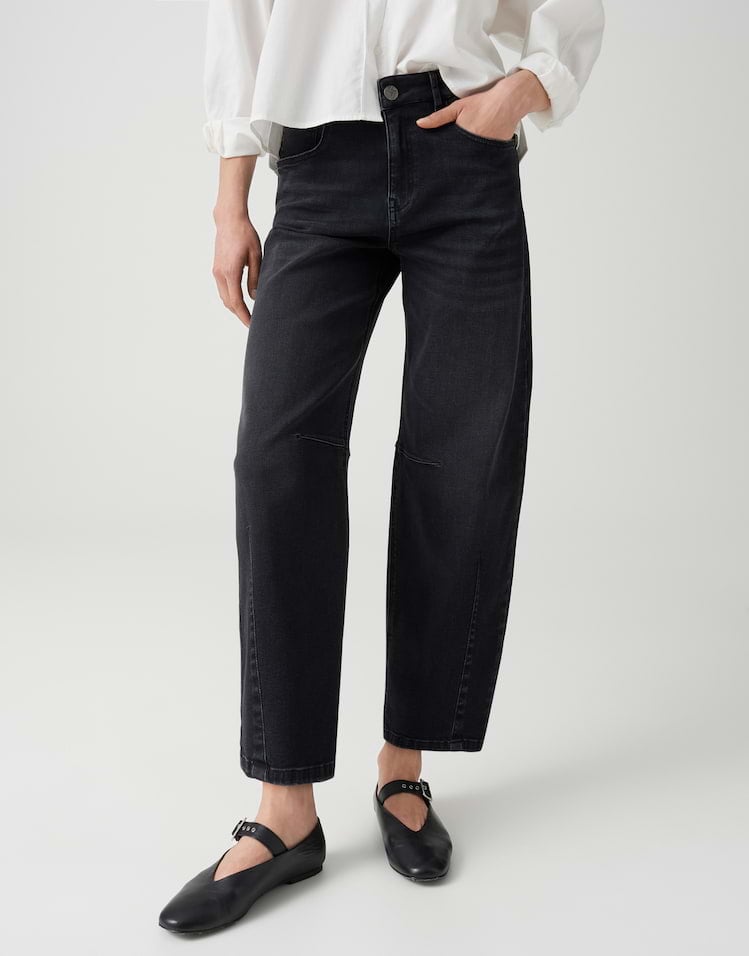 Opus Lissie Boldy 1060681256248 jeans low croth-baggy fit black denim - L28