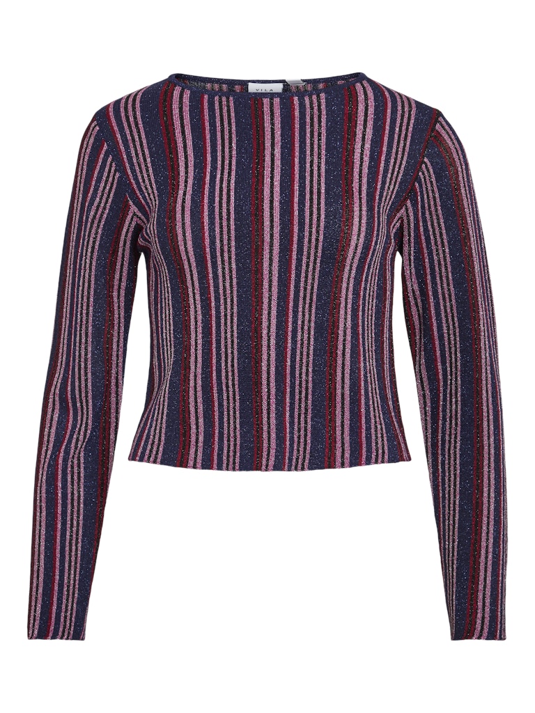 Vila Melvina t-shirt l/m dames – blauw dessin