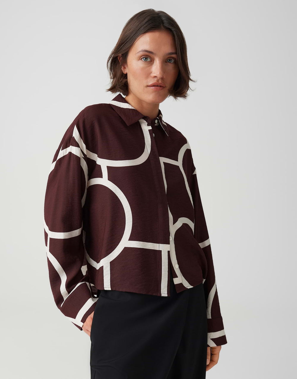 Opus Fordoa atelier 10597514338451 blouse l/m dames rood dessin