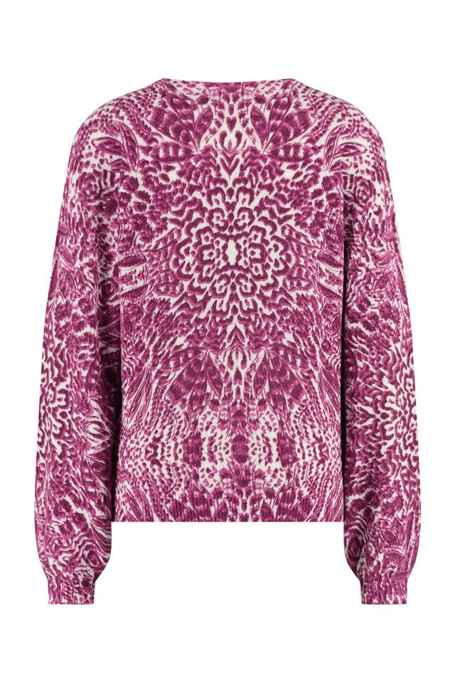 Studio Anneloes ordan print pullover – damestrui - Paars Dessin