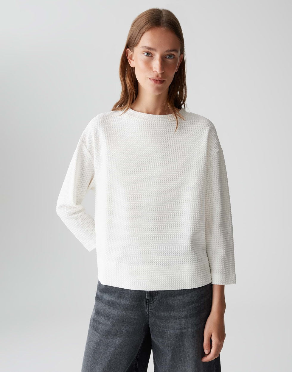 Opus Gelix sweater dames off-white