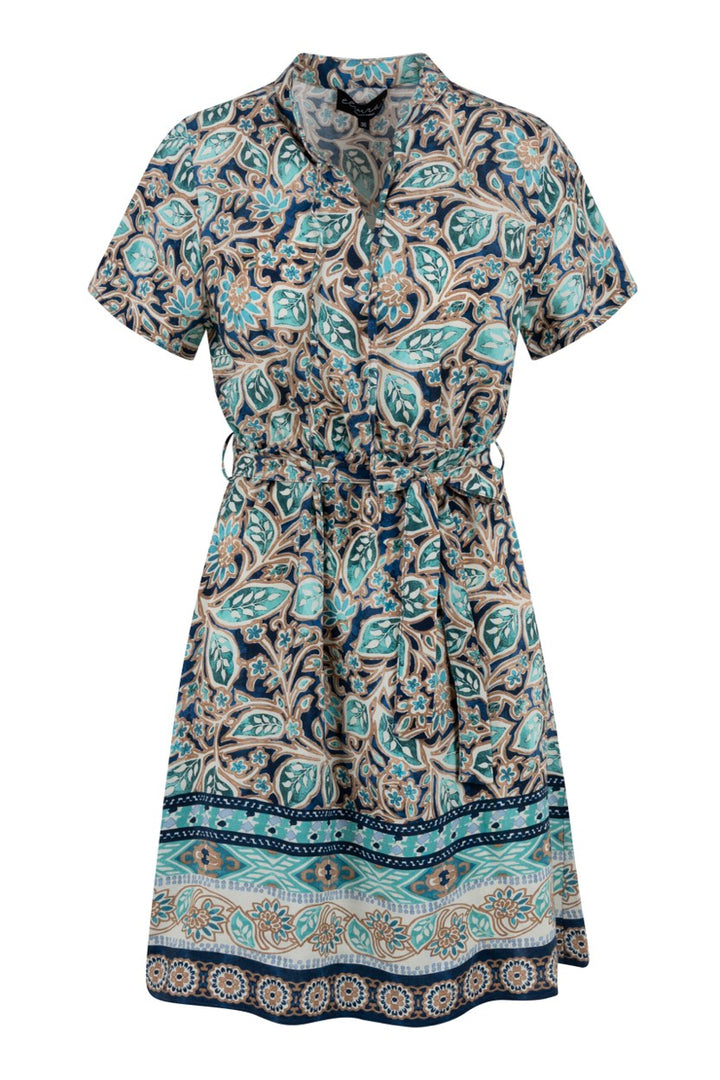 Elvira Casuals E2 25-035 jurk midi dames blauw dessin