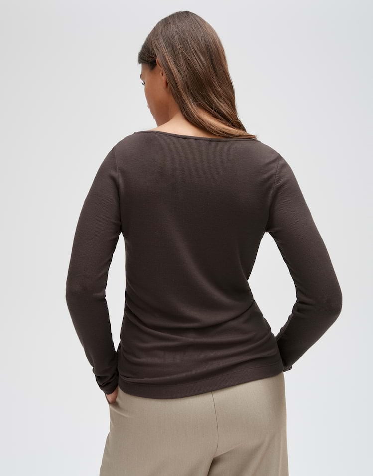 Opus Smallo 10618313211106 t-shirt l/m bruin