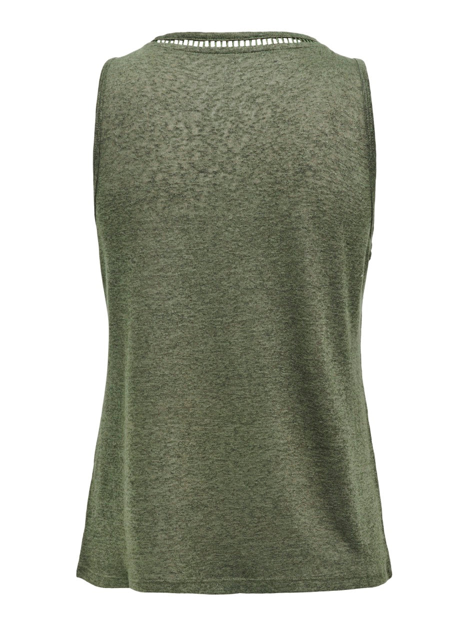 Only 15320076 Penny donkergroen singlet – dames