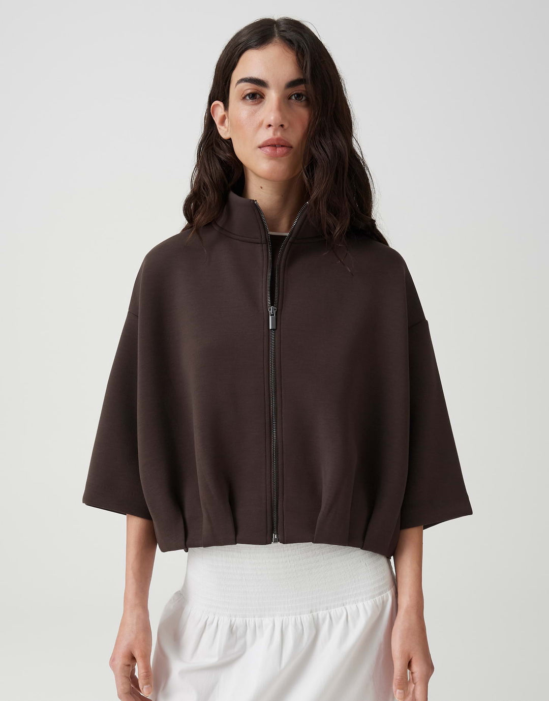 Opus Galtos vest sweat dames bruin