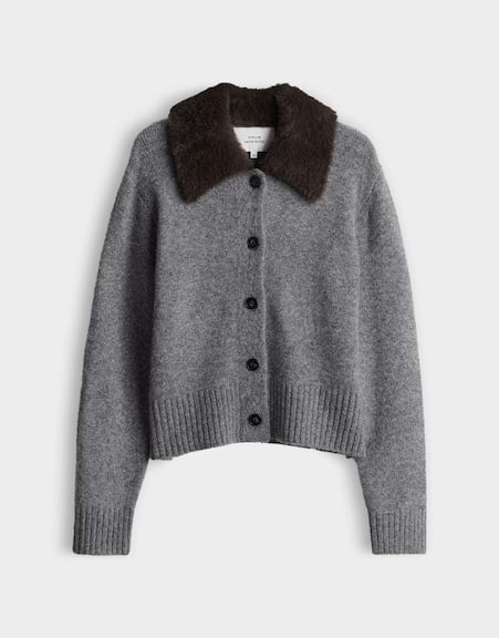 Opus Dofur 10623614513465 vest gebreid dames grijs