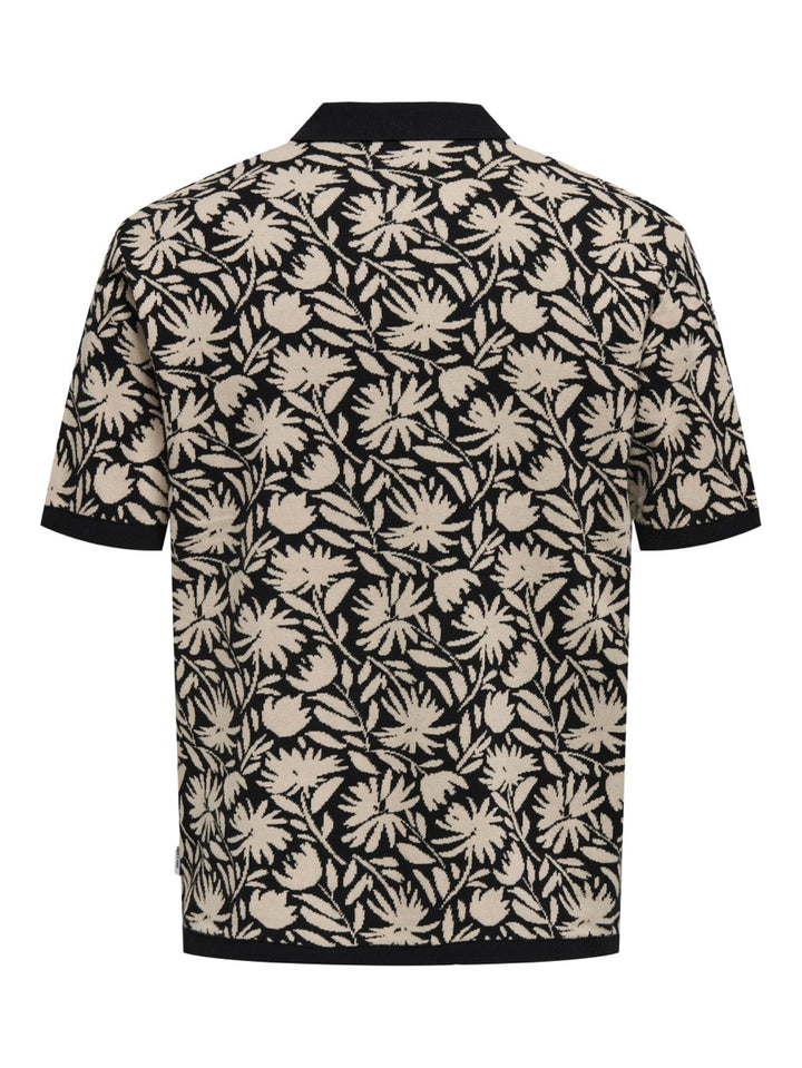 ONLY & SONS polo k/m ecru dessin – heren