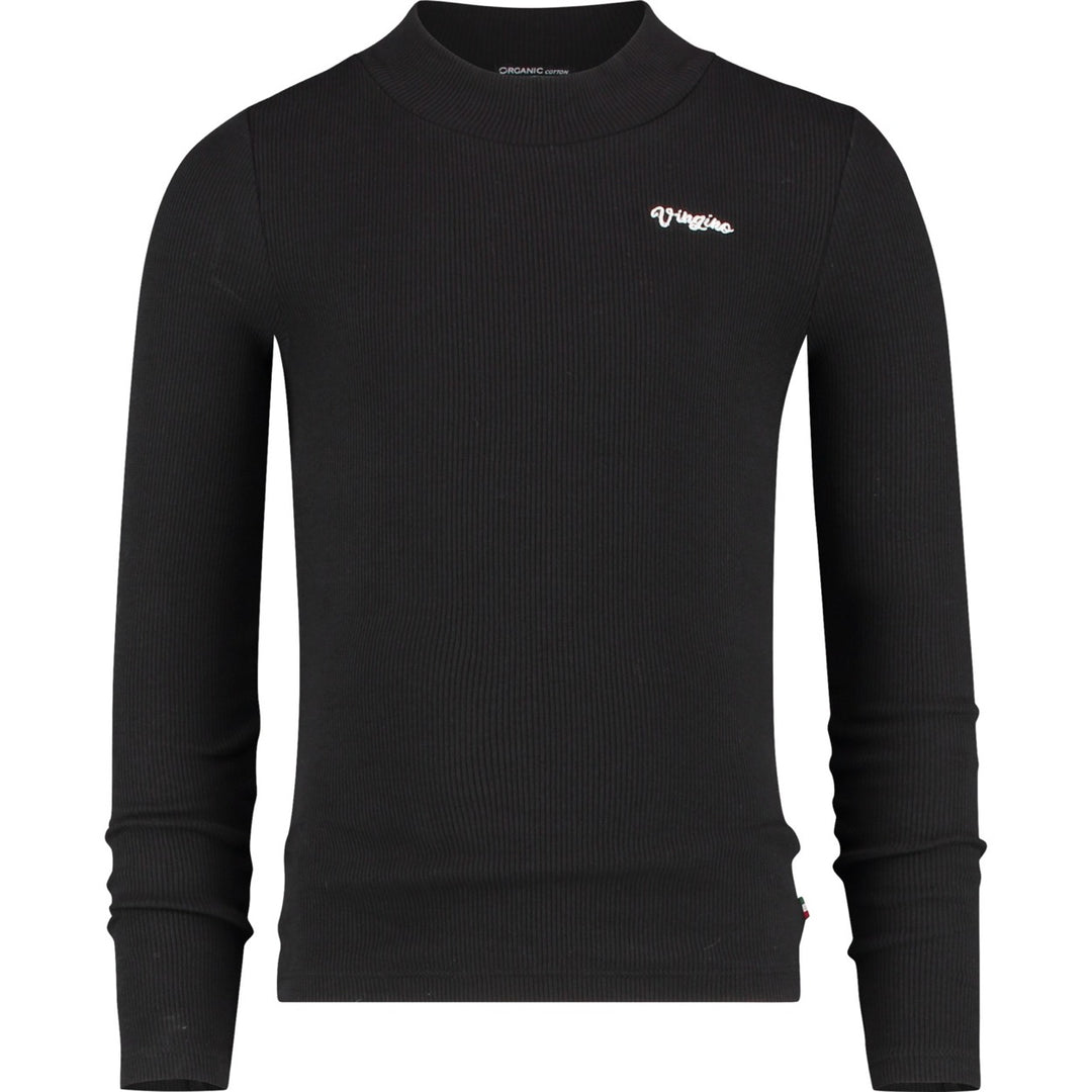 Vingino G-Basic tee TNLS zwart – meisjes t-shirt l/m