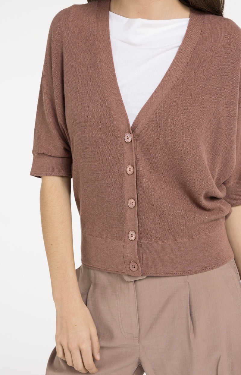 YAYA Women gebreid vest mauve – dames