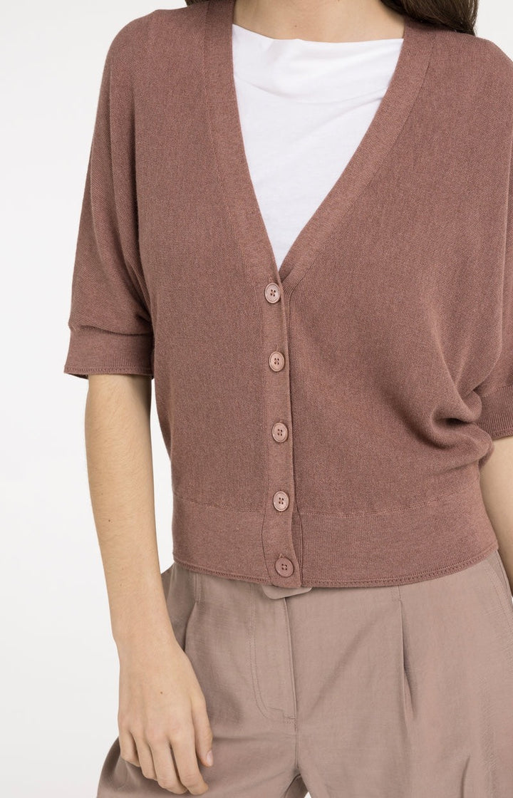 YAYA Women gebreid vest mauve – dames