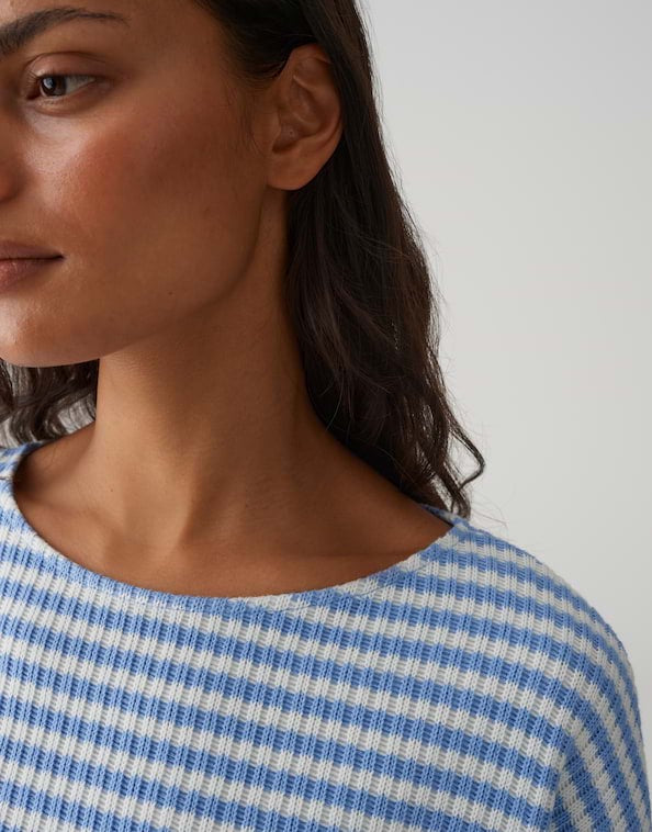 Opus Gresh trui dames blauw dessin