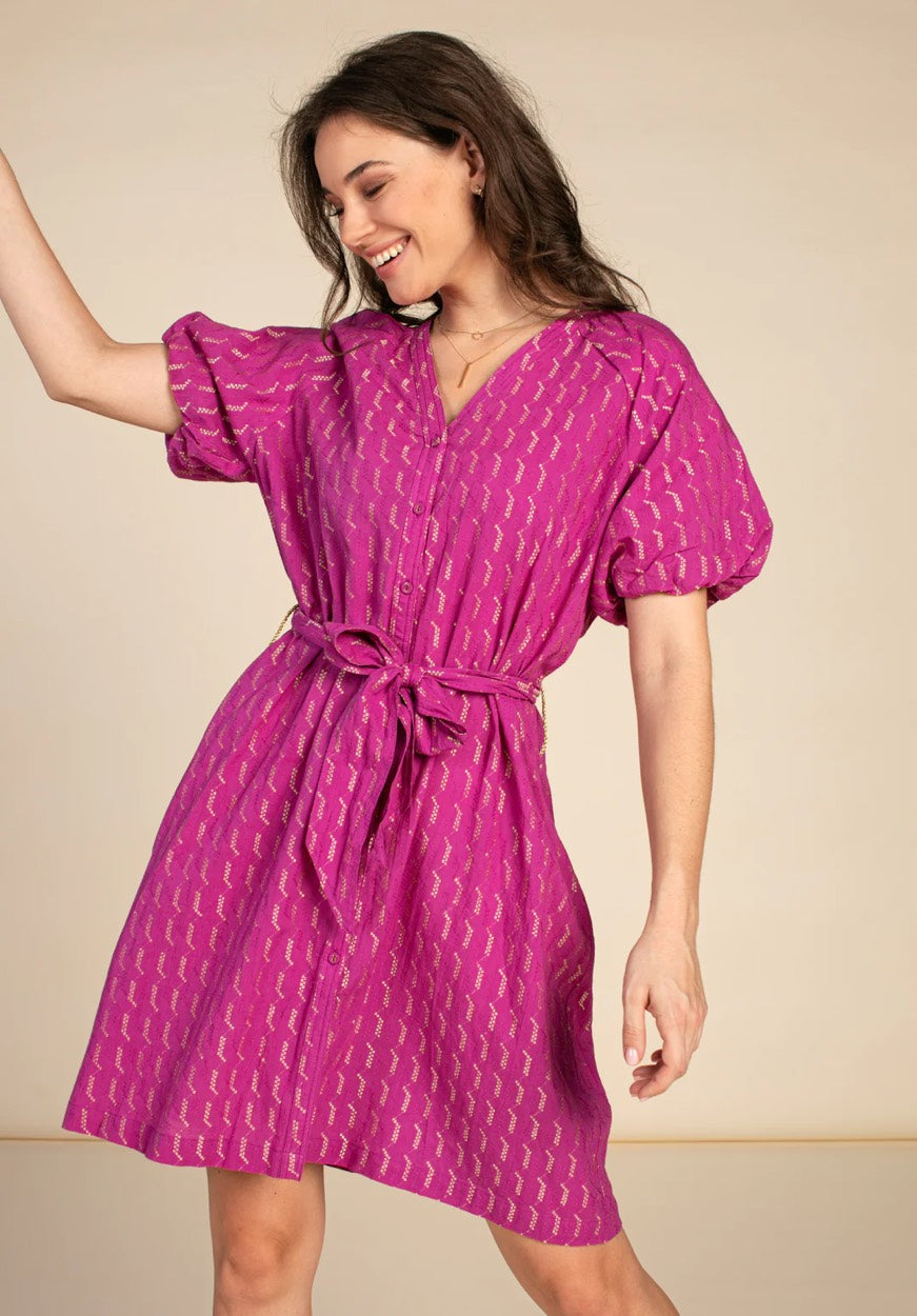 Aaiko ISMAY CO 520 jurk kort dames – paars dessin