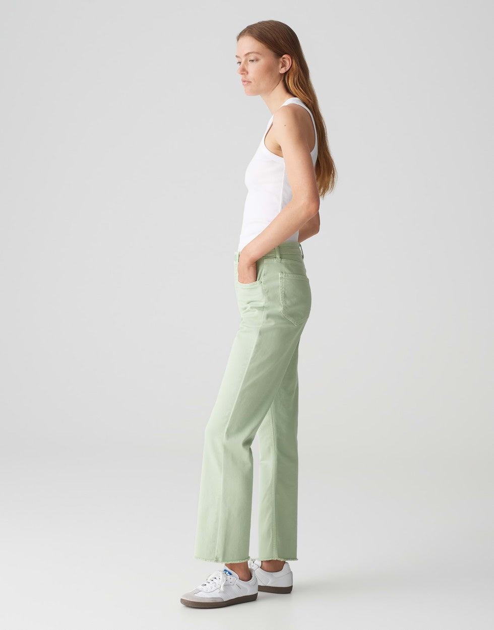 Opus eboni french bootcut flare fit jeans dames groen - L28