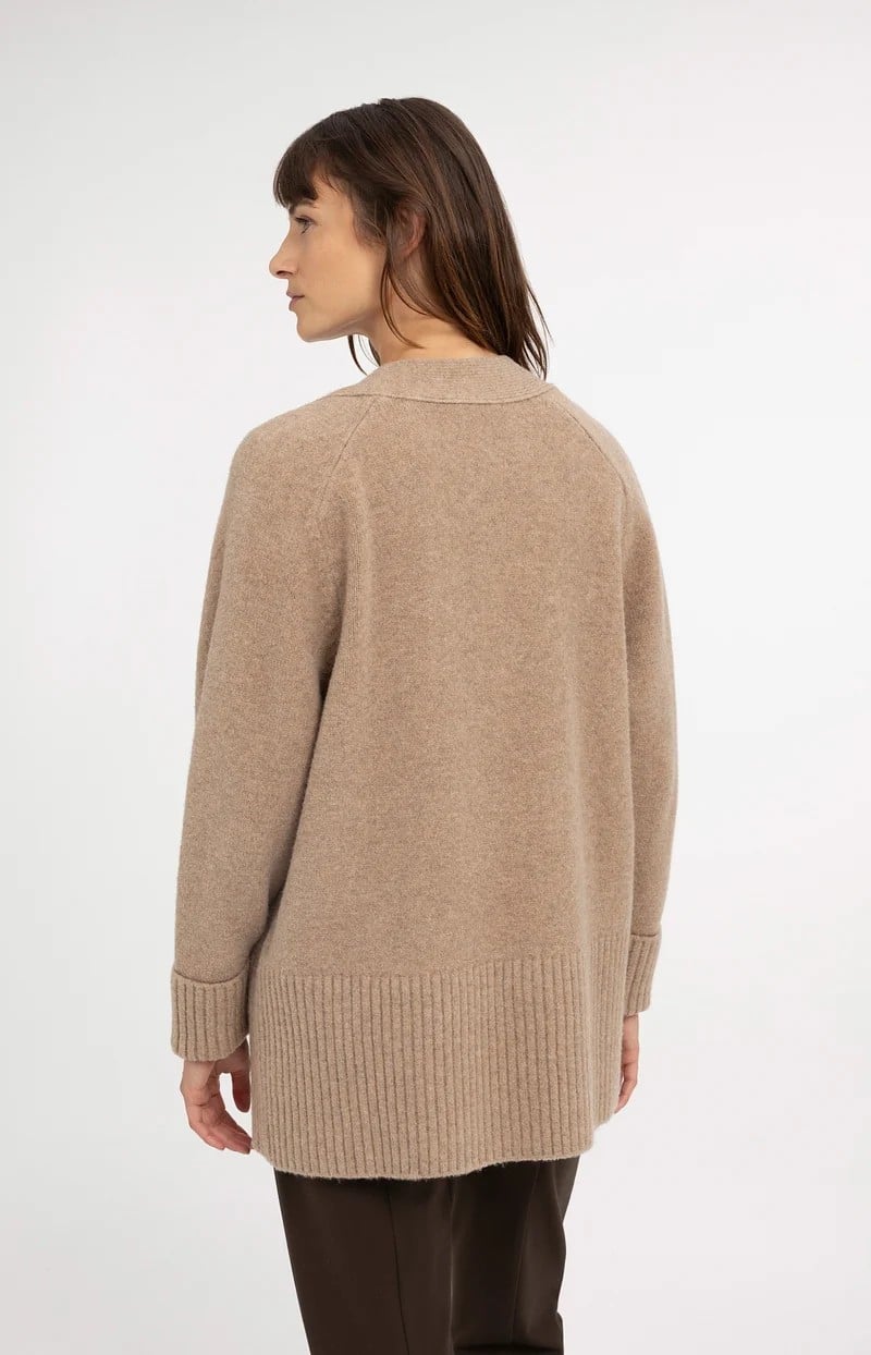 YAYA Women 01-010178-610 vest gebreid dames beige