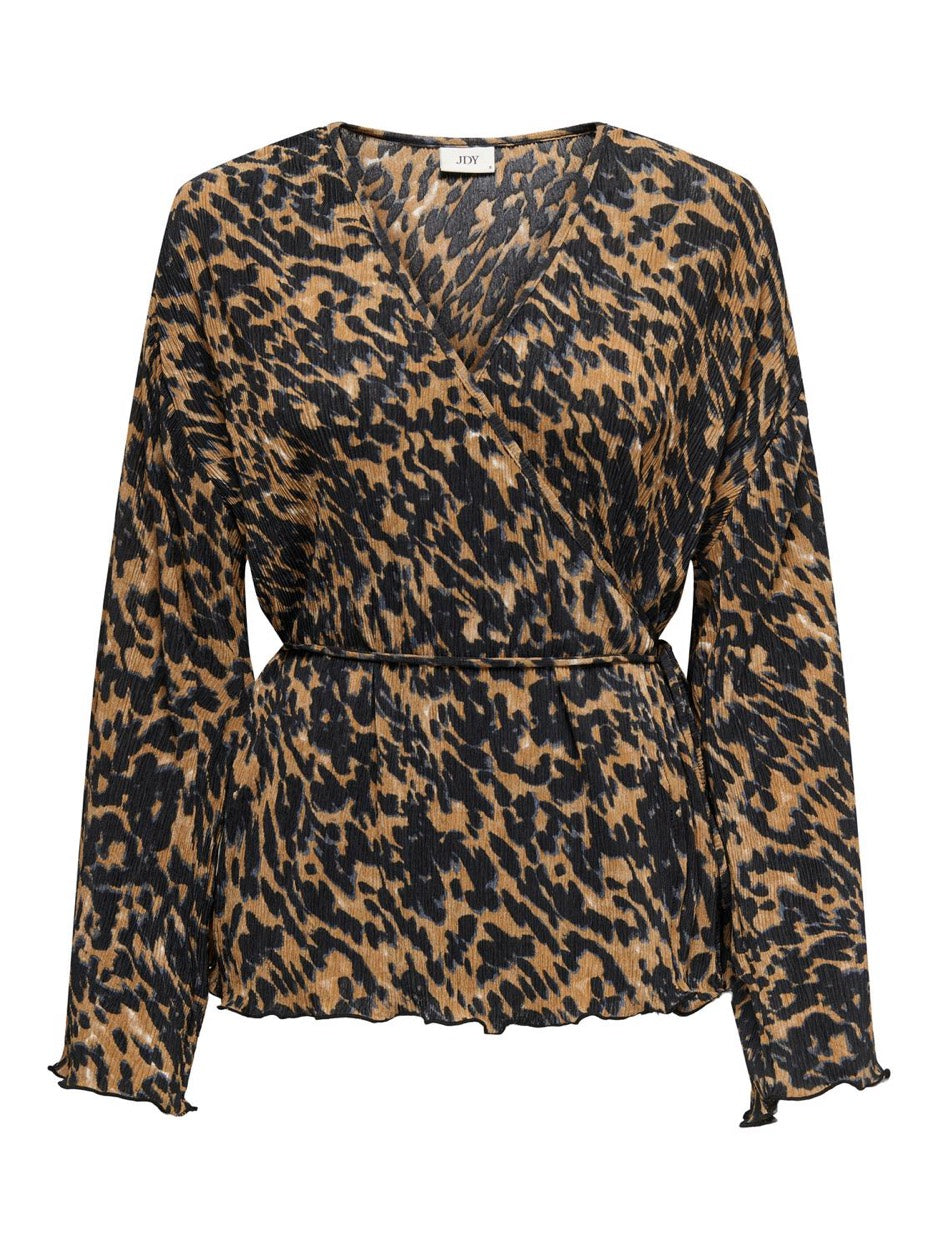Jacqueline de Yong 15332399 sienna vest gebreid bruin dessin