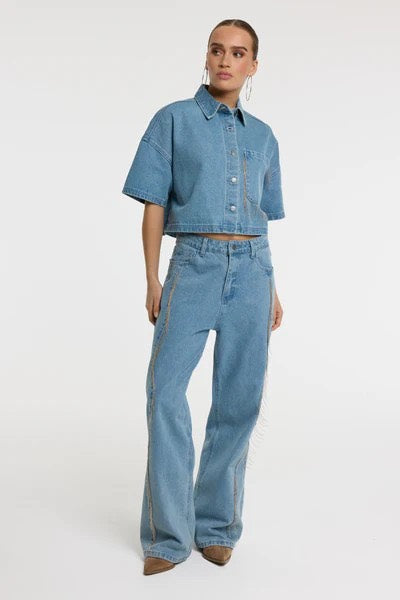 Refined department loose fit jeans dames – blauw denim - Blue Denim