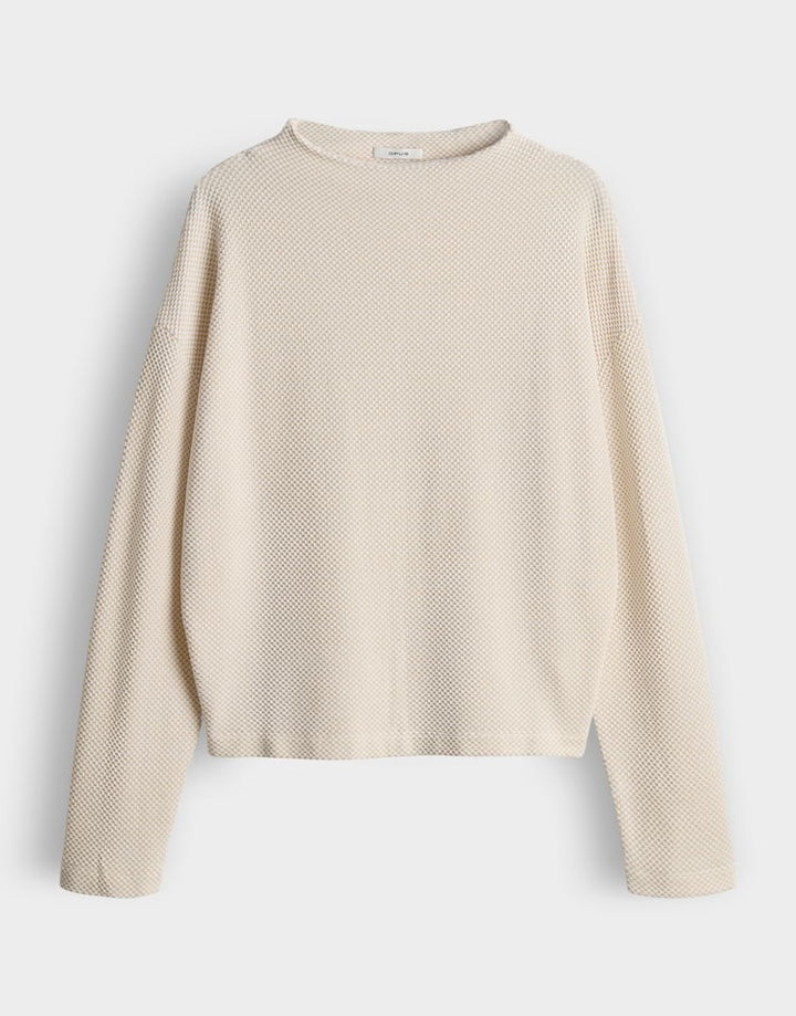 Opus Serata sweater dames zand dessin