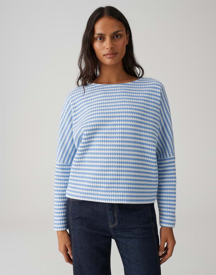 Opus Gresh trui dames blauw dessin