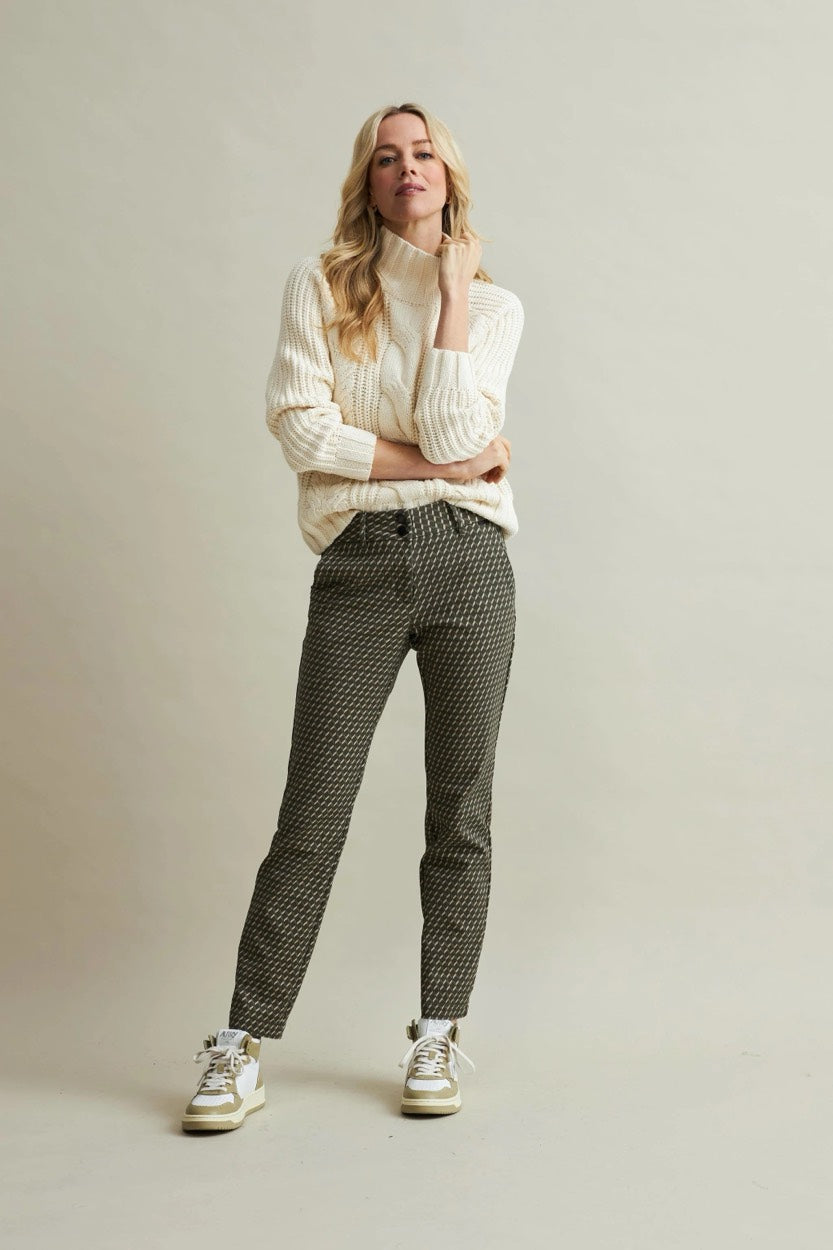 Red Button 4389 lange broek dames zwart dessin