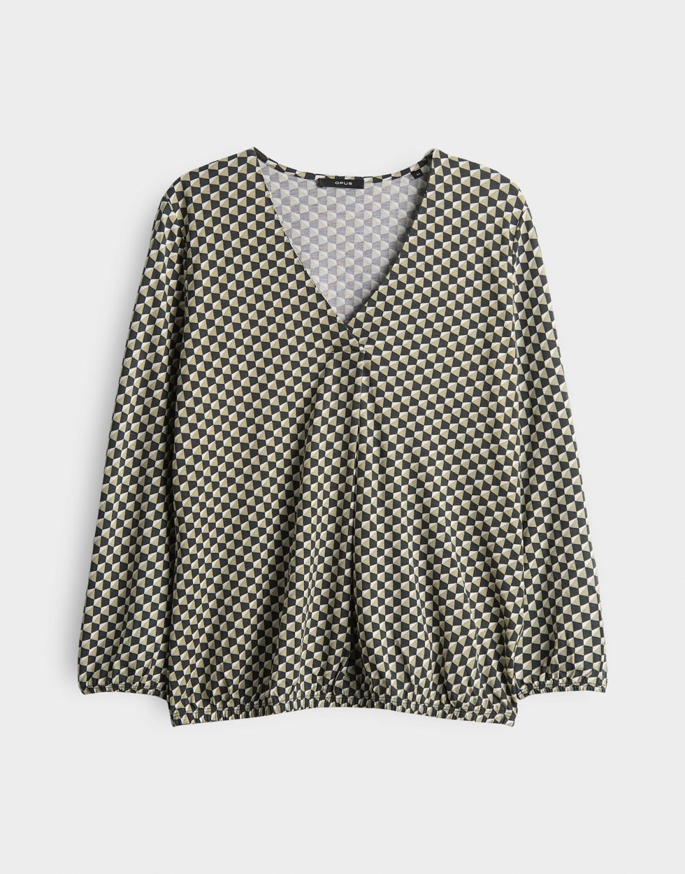 Opus Sannah iconic 10320113432376 top l/m dames zwart dessin