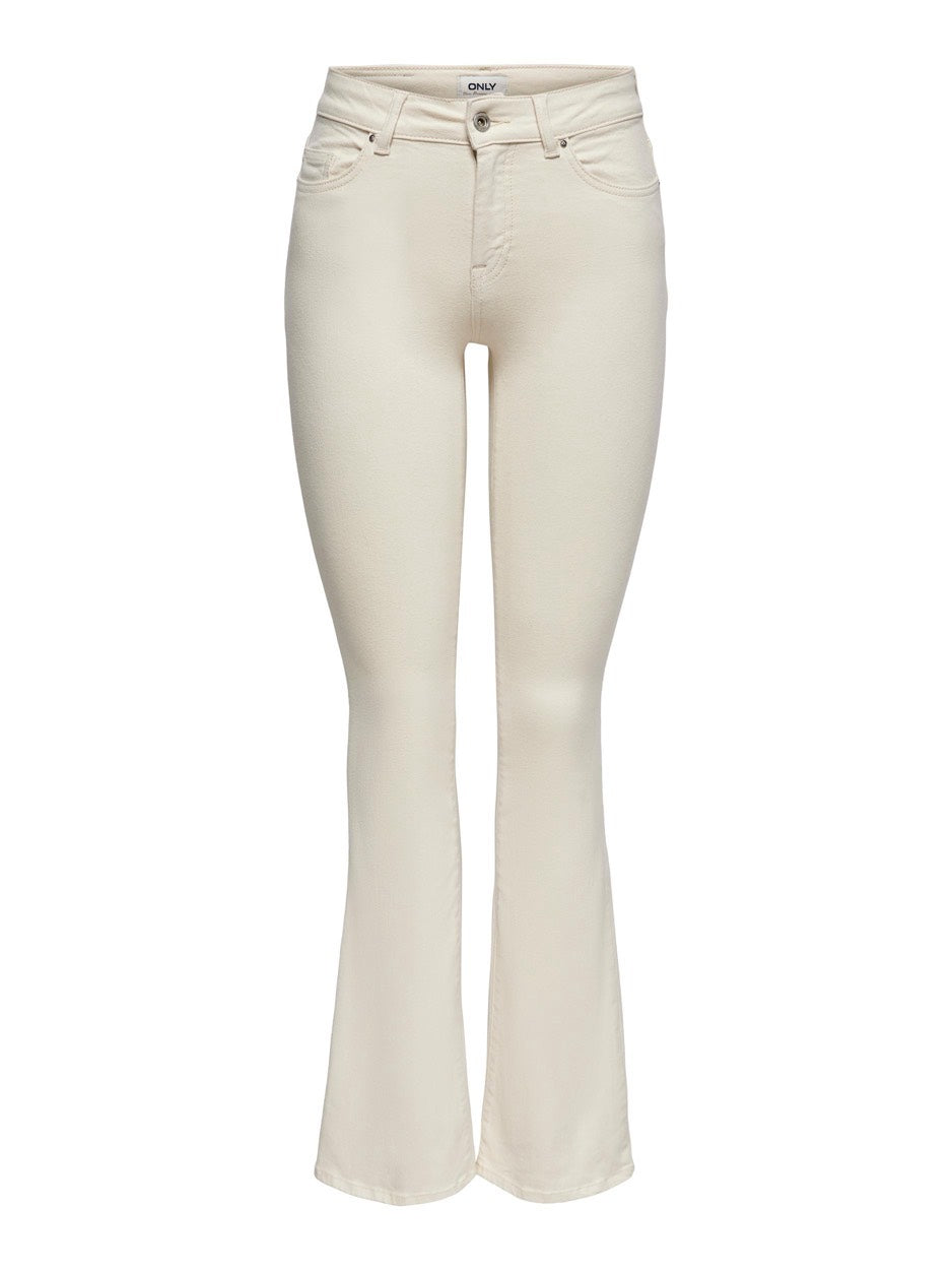 Only 15230778 blush – dames bootcut flare jeans - Ecru - L34