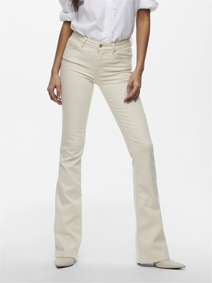Only 15230778 Blush ecru bootcut jeans – dames - L32